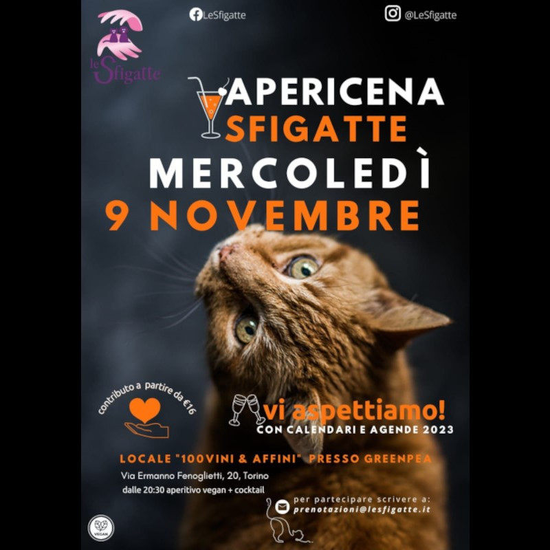 A grande richiesta.. torna l'apericena Sfigatte!! Mercoledì 9 novembre - Associazione Le Sfigatte