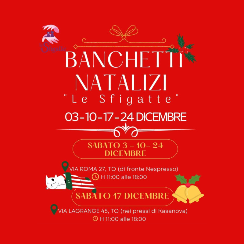 Puntuali come sempre ritornano i nostri banchetti natalizi! - Associazione Le Sfigatte