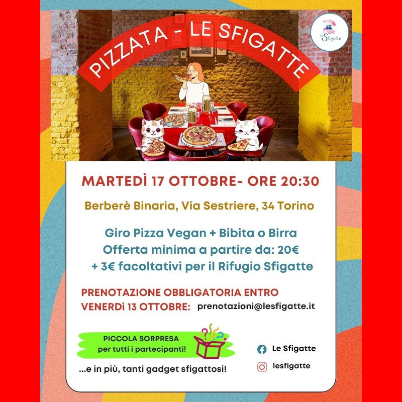 Giropizza vegan con Sfigatte: un vortice di gusto a Torino martedì 17 ottobre! - Associazione Le Sfigatte