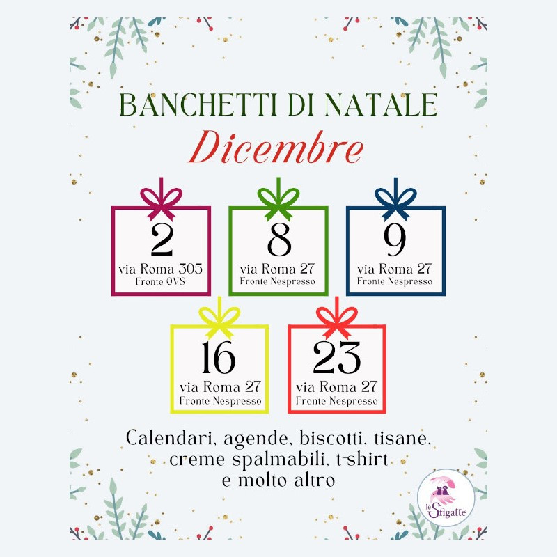 Banchetti di Natale e aperture straordinarie del nostro fantastico store incluso il 24 dicembre! - Associazione Le Sfigatte