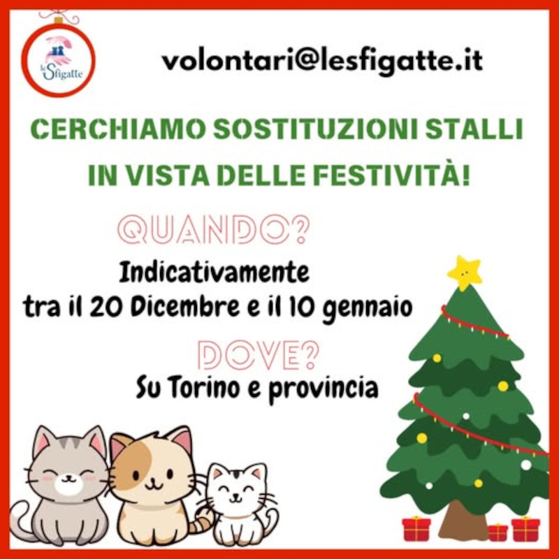 SOS appello per sostituzione stalli nel periodo estivo - Associazione Le Sfigatte