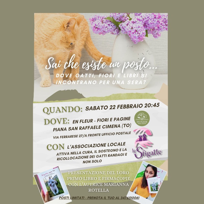 Prossima presentazione con firmacopie di "Sfigatto sarai tu!": il 22 febbraio - Associazione Le Sfigatte