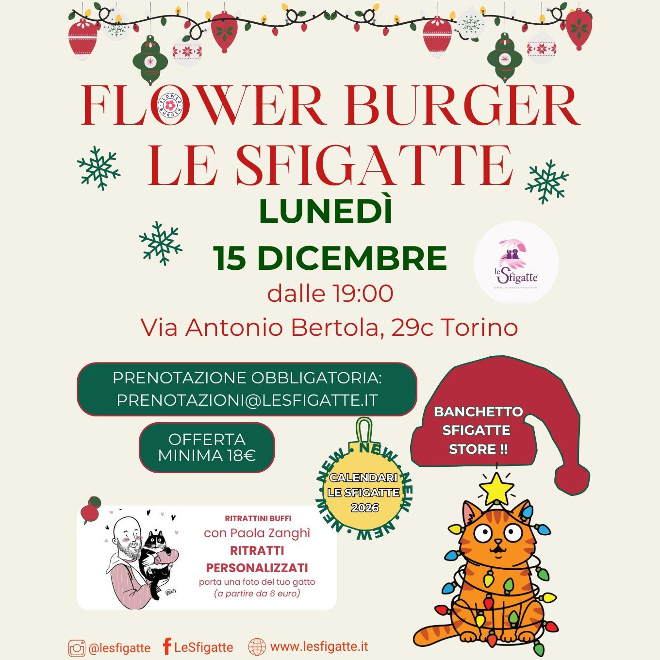 Cena Le Sfigatte: Stella di Natale! Lunedì 15 dicembre 2025 - Associazione Le Sfigatte
