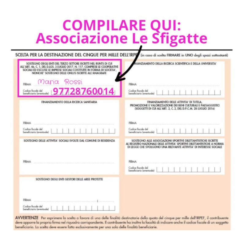 devolvi il tuo 5x1000 a Le Sfigatte